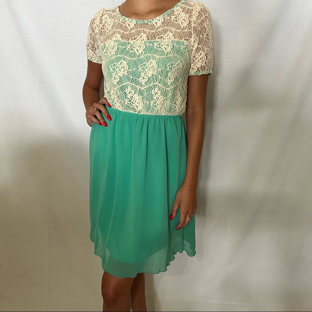 Crotchet mint green dress size small